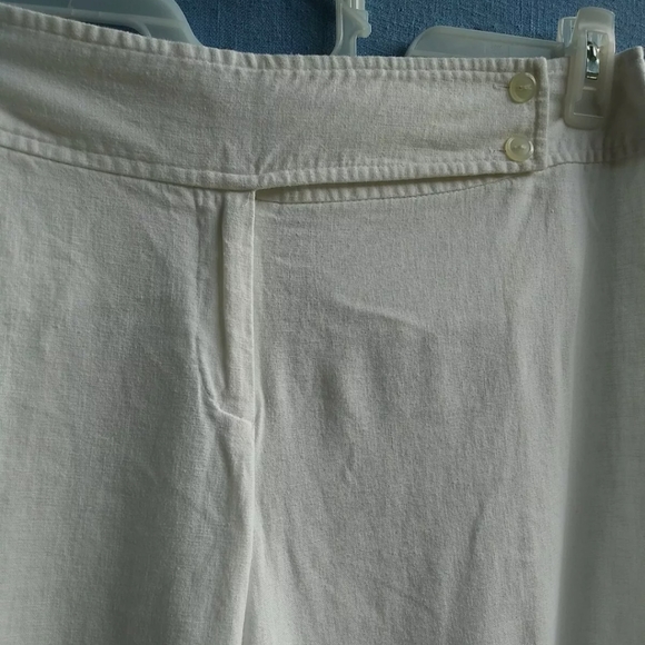 Cato Women's Size 14p Petite White Linen Pants - Picture 3 of 6